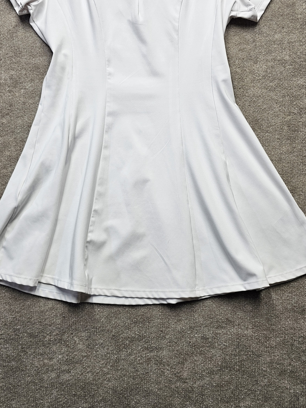 Cotton On Body White Front Zip Dress L Minimalist Fit Flare - Picture 6 of 12